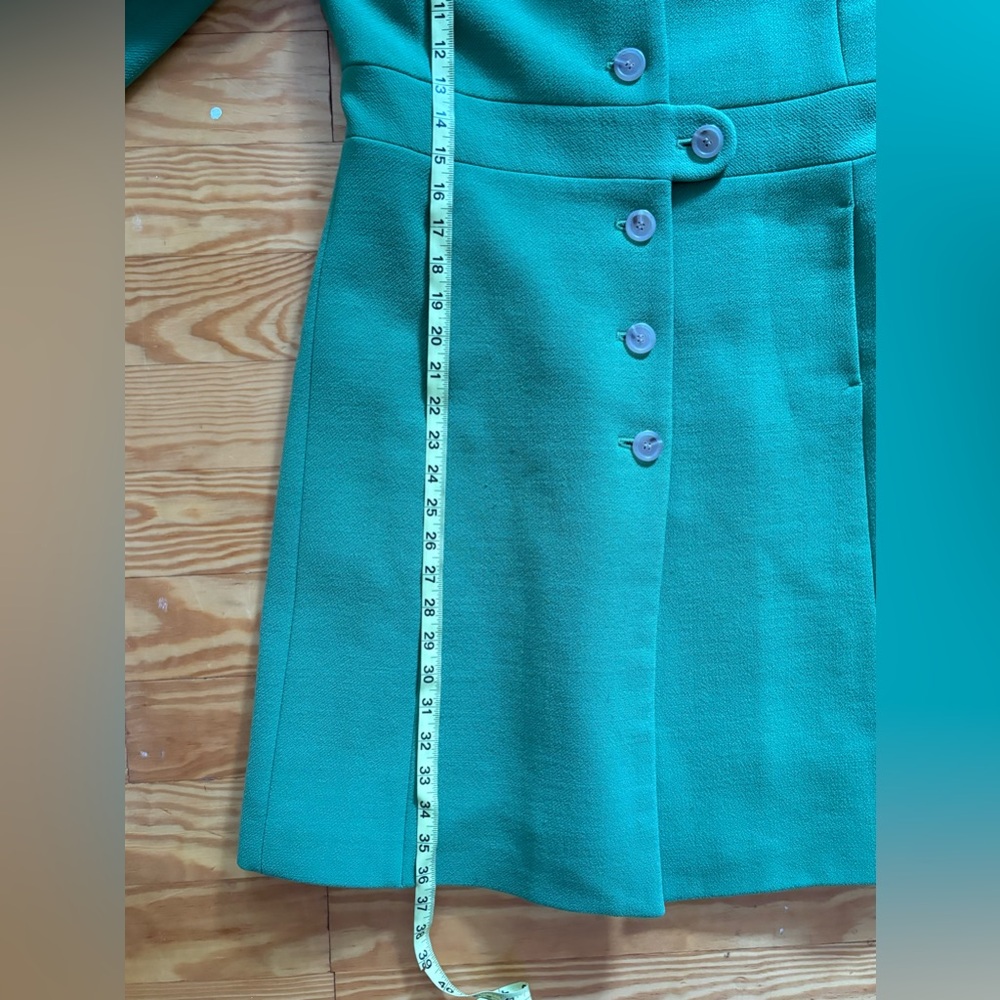 J Crew Kelly Green Day Coat Dressy Wool Blend Fitted Small - Picture 8 of 15